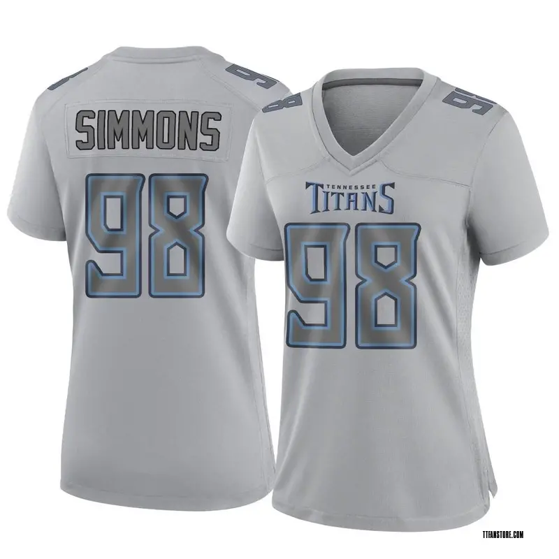 Limited Men's Jeffery Simmons White Road Jersey - #98 Football Tennessee  Titans 100th Season Vapor Untouchable Size 40/M